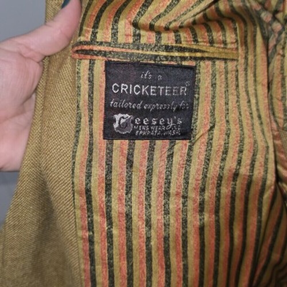 Vintage 1970s Cricketeer Linen Sport Coat Union Made Blazer Men’s 42R - Picture 8 of 12